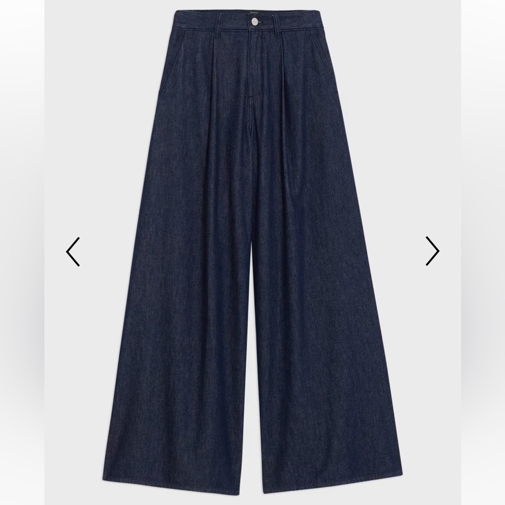 Theory Pleated Wide-Leg Pant in Denim Indigo size 26 New with Tags